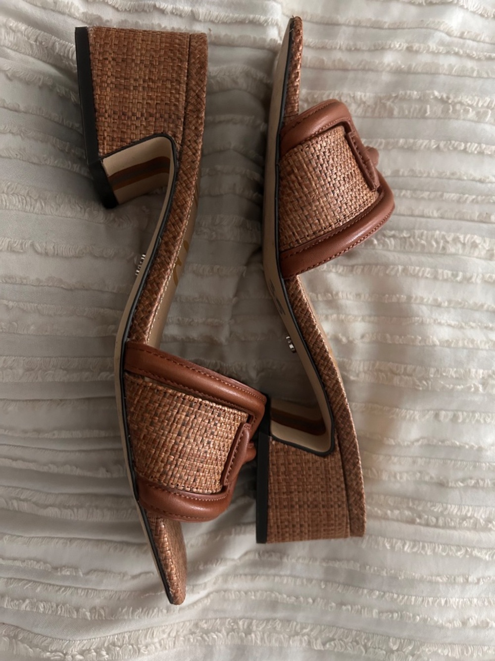 Sam Edelman Cognac Block Heel Slide Sandals - Picture 3 of 3